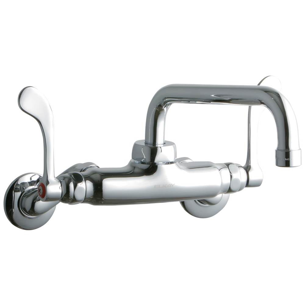 Elkay - WALL MNT 4IN, TUBE 8IN SPT, 1PC WRIST BLD HNDL, 4IN, 2IN HW - Chrome