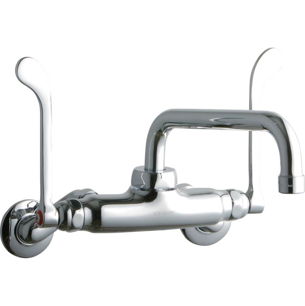 Elkay - WALL MNT 4IN, TUBE 8IN SPT, 1PC WRIST BLD HNDL, 6IN, 2IN HW - Chrome