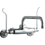 Elkay - WALL MNT 4IN, TUBE 8IN SPT, 1PC WRIST BLD HNDL, 6IN, 2IN HW - Chrome