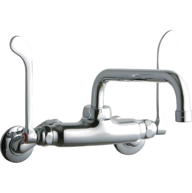Elkay - WALL MNT 4IN, TUBE 8IN SPT, 1PC WRIST BLD HNDL, 6IN, 2IN HW - Chrome
