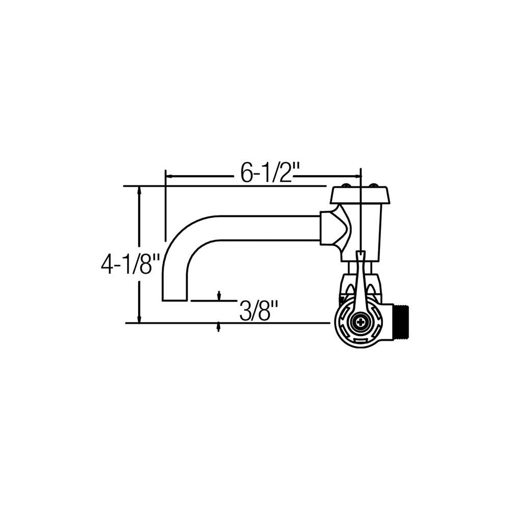 WALL MNT 4IN, VENTED 8IN SPT, 1PC WRIST BLD HNDL, 6IN, 2IN H