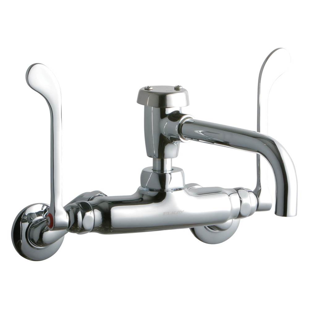 Elkay - WALL MNT 4IN, VENTED 8IN SPT, 1PC WRIST BLD HNDL, 6IN, 2IN H - Chrome