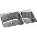 18 Gauge Stainless Steel 33'' x 22'' x 9'' Double Bowl Dual Mount Kitchen Sink Kit