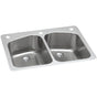 Elkay - 18 Gauge Stainless Steel 33'' x 22'' x 9'' Double Bowl Dual Mount Kitchen Sink Kit - Lustrous Satin