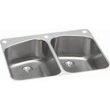 18 Gauge Stainless Steel 33'' x 22'' x 9'' Double Bowl Dual Mount Kitchen Sink Kit