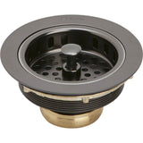 3-1/2'' Drain Fitting Antique Steel Finish Body and Basket with Rubber Stopper