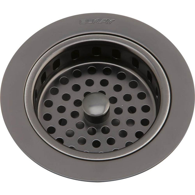 Elkay - 3-1/2'' Drain Fitting Antique Steel Finish Body and Basket with Rubber Stopper - Antique Steel