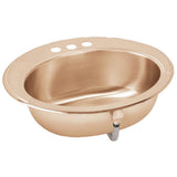 Elkay - 18 Gauge CuVerro antimicrobial copper 19.625'' x 16.6875'' x 6'' Single Bowl Drop-in Bathroom Sink - Lustrous Satin