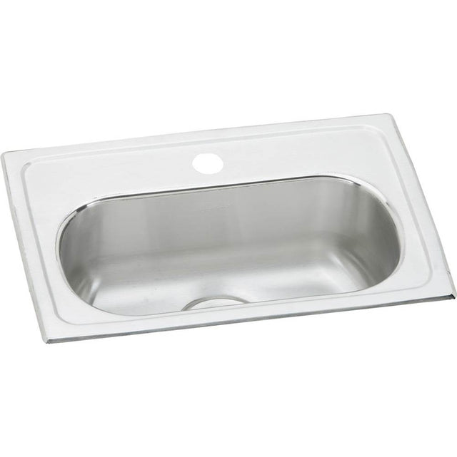 Elkay - 18 Gauge Stainless Steel 19.5'' x 13'' x 6.125'' Single Bowl Drop-in Bar/Prep Sink - Lustrous Satin