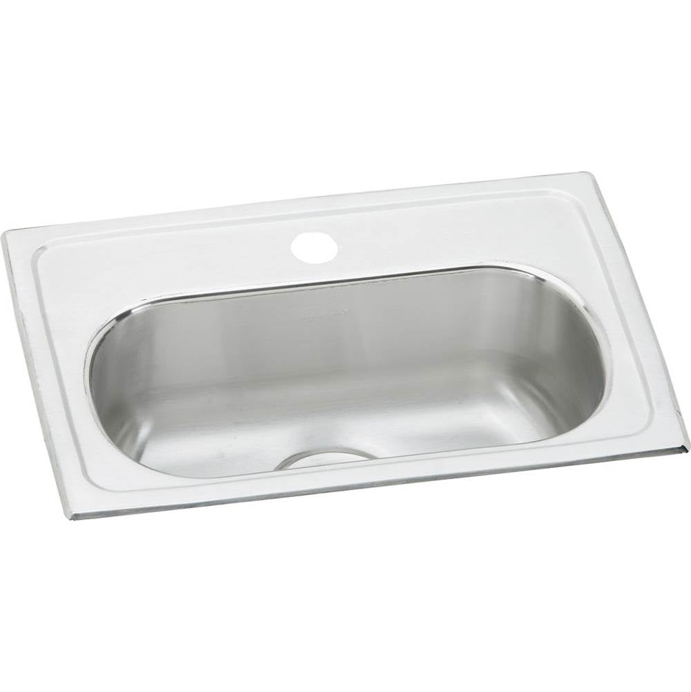 Elkay - 18 Gauge Stainless Steel 19.5'' x 13'' x 6.125'' Single Bowl Top Mount Bar/Prep Sink - Lustertone