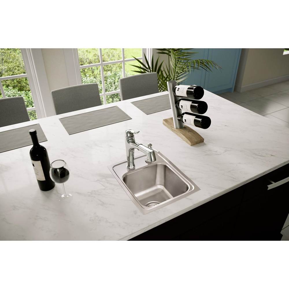 18 Gauge Stainless Steel 13'' x 16'' x 7.625'' Single Bowl Drop-in Kitchen Sink