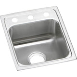 Elkay - 18 Gauge Stainless Steel 13'' x 16'' x 7.625'' Single Bowl Drop-in Kitchen Sink - Lustrous Satin