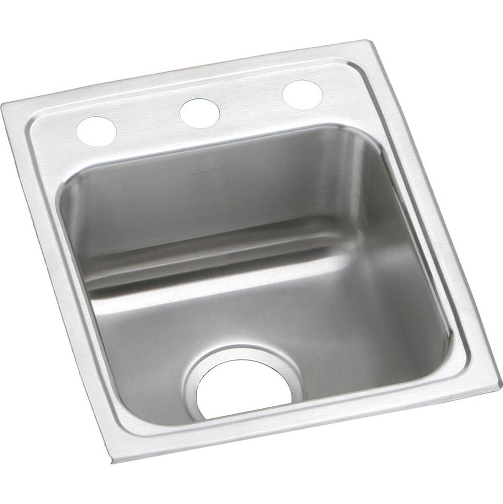 Elkay - 18 Gauge Stainless Steel 13'' x 16'' x 7.625'' Single Bowl Drop-in Kitchen Sink - Lustrous Satin