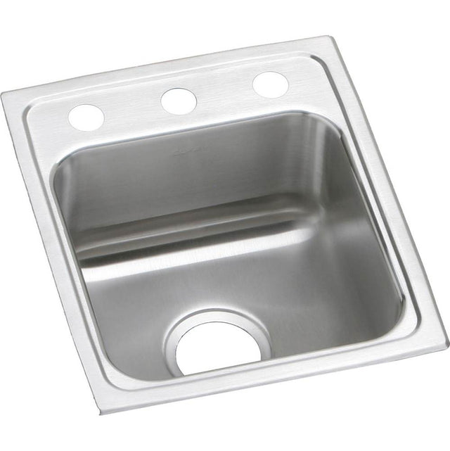 Elkay - 18 Gauge Stainless Steel 13'' x 16'' x 7.625'' Single Bowl Drop-in Kitchen Sink - Lustrous Satin