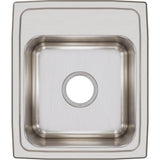 18 Gauge Stainless Steel 15'' x 17.5'' x 7.625'' Single Bowl Drop-in Bar/Prep Sink