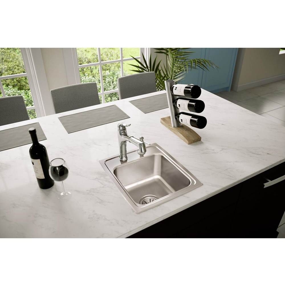 18 Gauge Stainless Steel 15'' x 17.5'' x 7.625'' Single Bowl Drop-in Bar/Prep Sink
