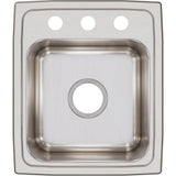 18 Gauge Stainless Steel 15'' x 17.5'' x 7.625'' Single Bowl Drop-in Bar/Prep Sink