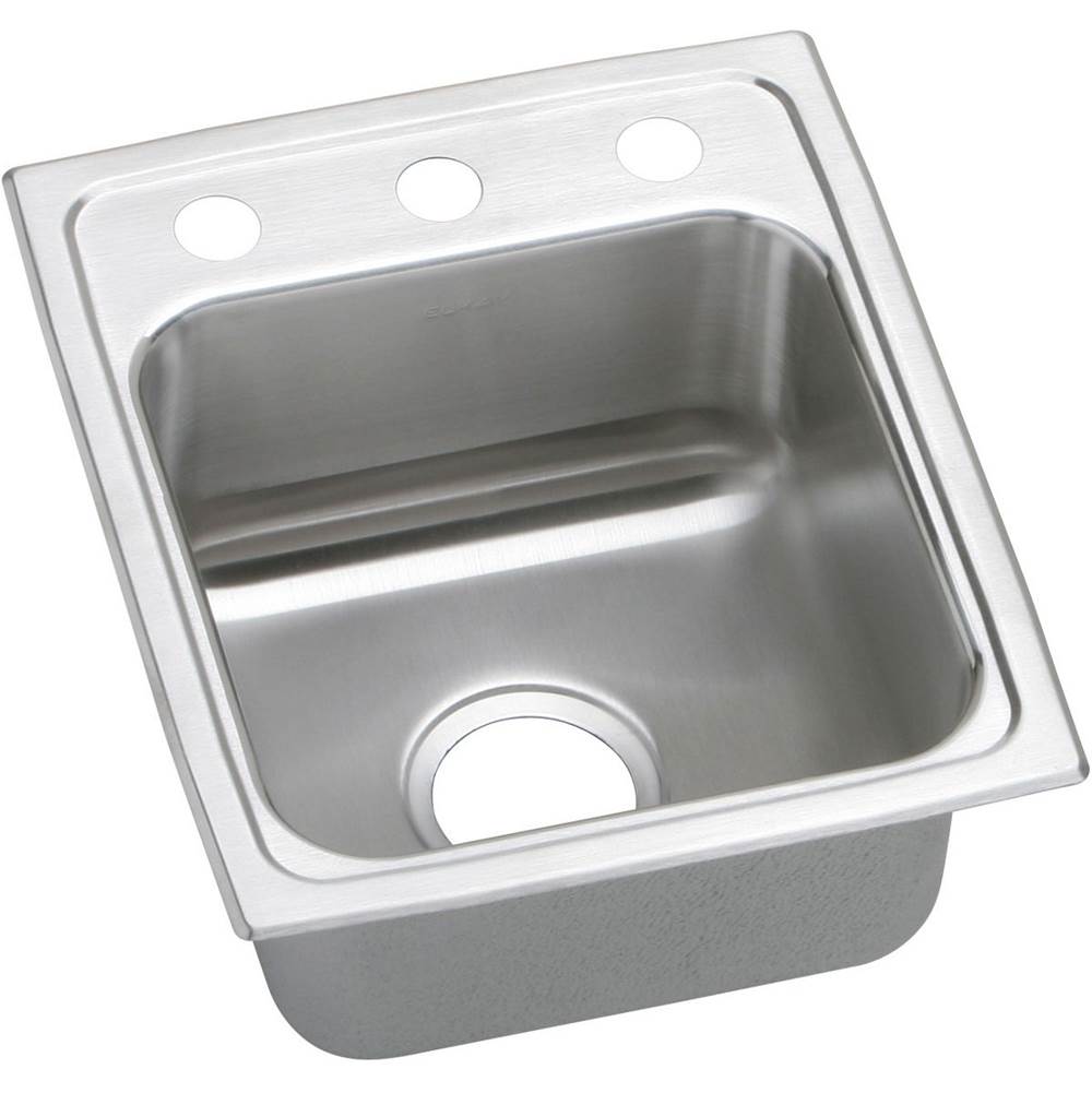 Elkay - 18 Gauge Stainless Steel 15'' x 17.5'' x 7.625'' Single Bowl Top Mount Kitchen Sink - Lustertone