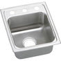 Elkay - 18 Gauge Stainless Steel 15'' x 17.5'' x 7.625'' Single Bowl Top Mount Kitchen Sink - Lustertone