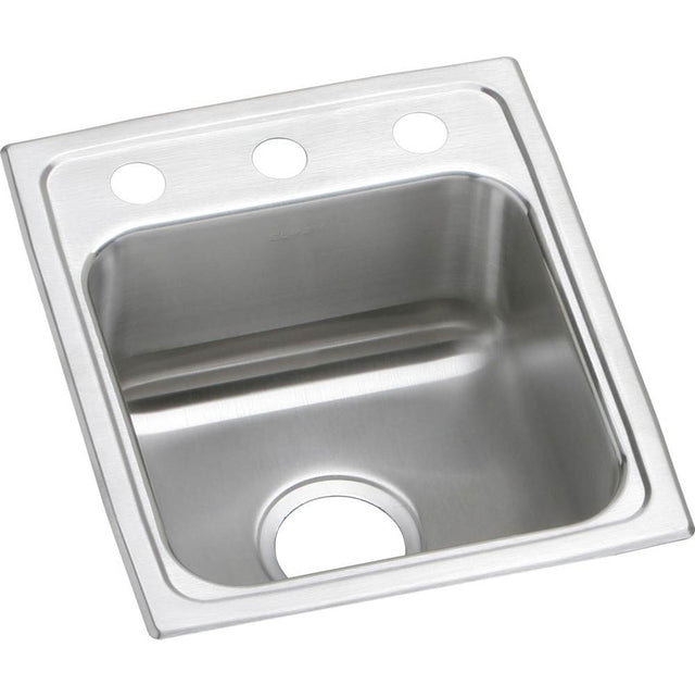 Elkay - 18 Gauge Stainless Steel 15'' x 17.5'' x 7.625'' Single Bowl Drop-in Bar/Prep Sink - Lustrous Satin