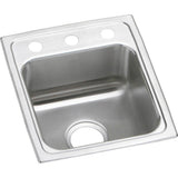 Elkay - 18 Gauge Stainless Steel 15'' x 17.5'' x 7.625'' Single Bowl Drop-in Bar/Prep Sink - Lustrous Satin