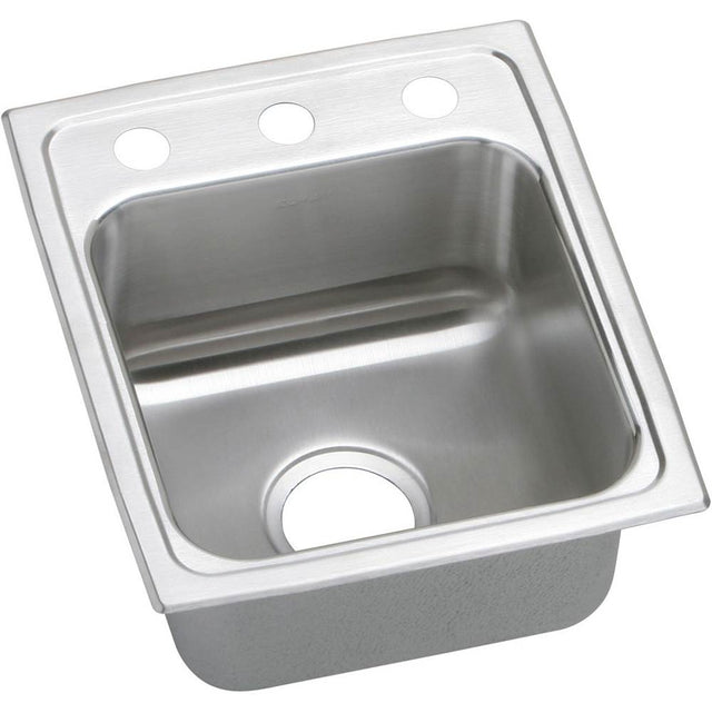 Elkay - 18 Gauge Stainless Steel 15'' x 17.5'' x 7.625'' Single Bowl Top Mount Kitchen Sink - Lustertone