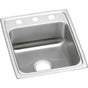 Elkay - 18 Gauge Stainless Steel 15'' x 22'' x 7.625'' Single Bowl Drop-in Kitchen Sink - Lustrous Satin