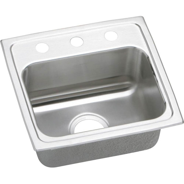 Elkay - 18 Gauge Stainless Steel 17'' x 16'' x 10.125'' Single Bowl Top Mount Kitchen Sink - Lustertone