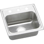 Elkay - 18 Gauge Stainless Steel 17'' x 16'' x 7.625'' Single Bowl Top Mount Kitchen Sink - Lustertone