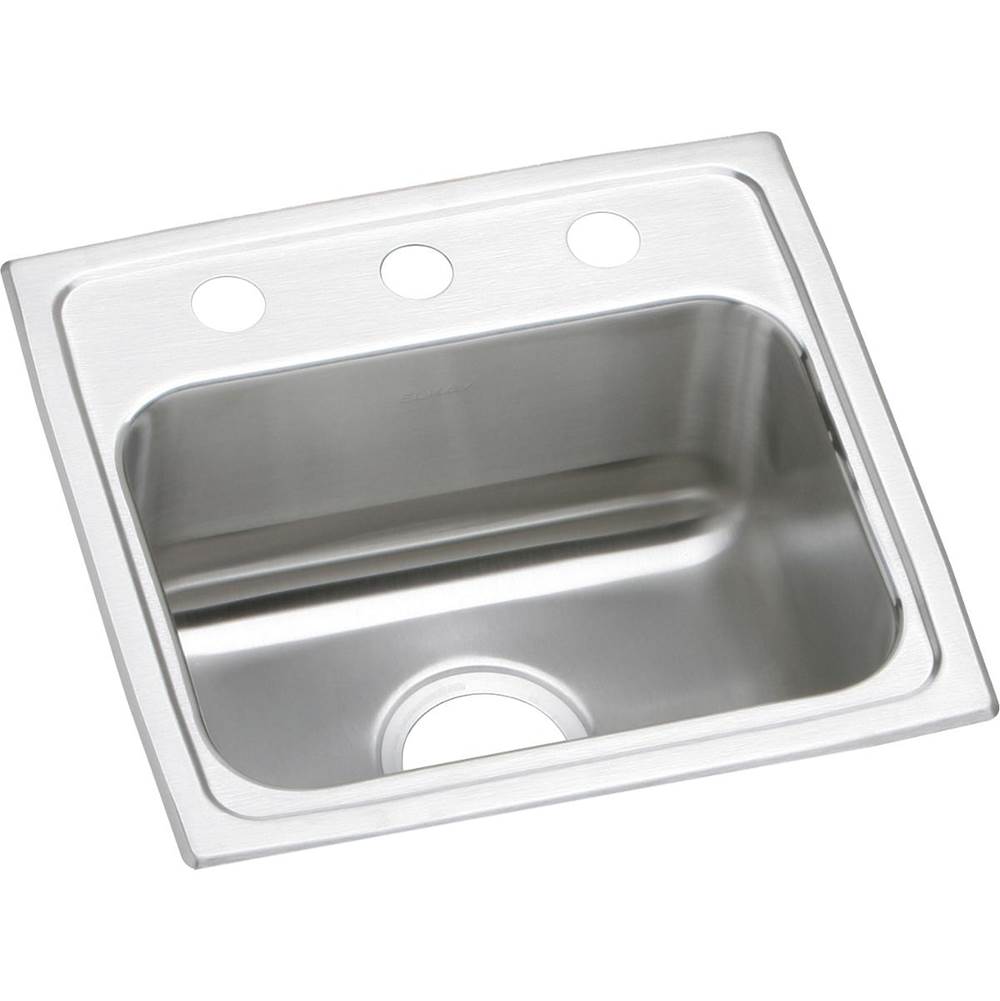 Elkay - 18 Gauge Stainless Steel 17'' x 16'' x 7.625'' Single Bowl Drop-in Kitchen Sink - Lustrous Satin