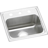 Elkay - 18 Gauge Stainless Steel 17'' x 16'' x 7.625'' Single Bowl Drop-in Kitchen Sink - Lustrous Satin