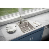18 Gauge Stainless Steel 17'' x 20'' x 7.625'' Single Bowl Drop-in Kitchen Sink
