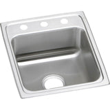 Elkay - 18 Gauge Stainless Steel 17'' x 20'' x 7.625'' Single Bowl Drop-in Kitchen Sink - Lustrous Satin