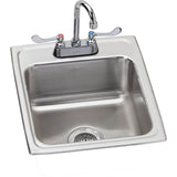 Elkay - 18 Gauge Stainless Steel 17'' x 20'' x 7.625'' Single Bowl Drop-in Kitchen Sink Kit - Lustrous Satin