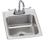 Elkay - 18 Gauge Stainless Steel 17'' x 20'' x 7.625'' Single Bowl Drop-in Kitchen Sink Kit - Lustrous Satin