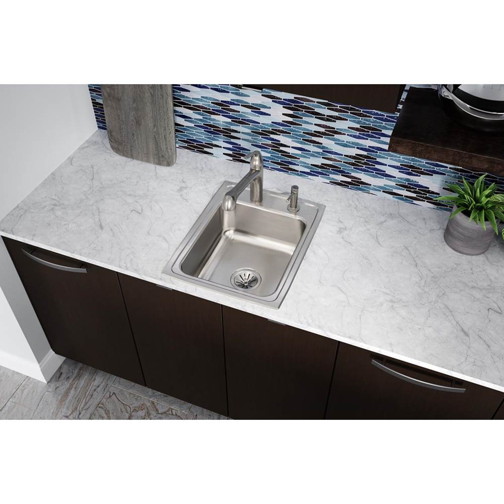 18 Gauge Stainless Steel 17'' x 22'' x 7.625'' Single Bowl Drop-in Kitchen Sink
