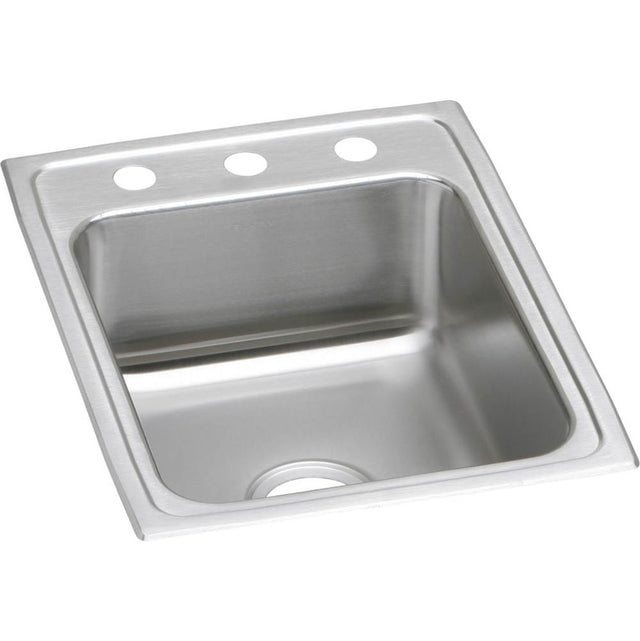 Elkay - 18 Gauge Stainless Steel 17'' x 22'' x 7.625'' Single Bowl Drop-in Kitchen Sink - Lustrous Satin