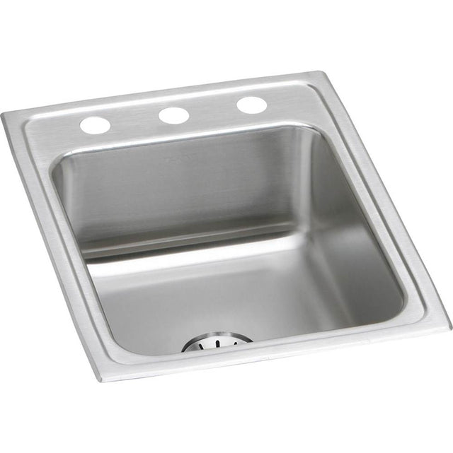 Elkay - 18 Gauge Stainless Steel 17'' x 22'' x 7.625'' Single Bowl Drop-in Kitchen Sink Kit - Lustrous Satin
