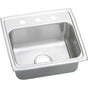 Elkay - 18 Gauge Stainless Steel 19'' x 18'' x 7.625'' Single Bowl Top Mount Kitchen Sink - Lustertone