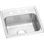 Elkay - 18 Gauge Stainless Steel 19'' x 18'' x 7.625'' Single Bowl Drop-in Kitchen Sink - Lustrous Satin