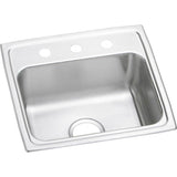 Elkay - 18 Gauge Stainless Steel 19'' x 18'' x 7.625'' Single Bowl Drop-in Kitchen Sink - Lustrous Satin