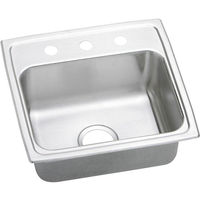 Elkay - 18 Gauge Stainless Steel 19'' x 18'' x 7.625'' Single Bowl Top Mount Kitchen Sink - Lustertone