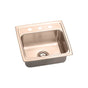 Elkay - 18 Gauge CuVerro antimicrobial copper 19.5'' x 19'' x 10.125'' Single Bowl Drop-in Sink - Lustrous Satin