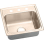 Elkay - 18 Gauge CuVerro antimicrobial copper 19.5'' x 19'' x 7.5'' Single Bowl Drop-in Sink - Lustrous Satin