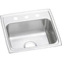 Elkay - 18 Gauge Stainless Steel 19.5'' x 19'' x 7.5'' Single Bowl Drop-in Kitchen Sink - Lustrous Satin