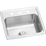 Elkay - Lustertone Classic Stainless Steel 19-1/2'' x 19'' x 7-1/2'', Single Bowl Drop-in Sink with Perfect Drain - Lustrous Satin