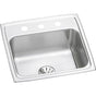 Elkay - Lustertone Classic Stainless Steel 19-1/2'' x 19'' x 7-1/2'', Single Bowl Drop-in Sink with Perfect Drain - Lustrous Satin