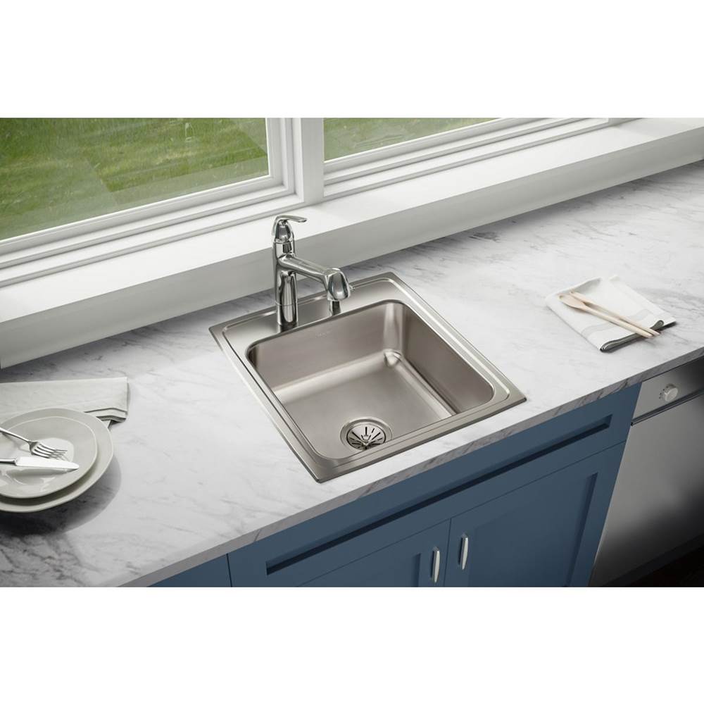 18 Gauge Stainless Steel 19.5'' x 22'' x 7.625'' Single Bowl Drop-in Kitchen Sink