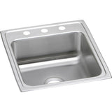 Elkay - 18 Gauge Stainless Steel 19.5'' x 22'' x 7.625'' Single Bowl Drop-in Kitchen Sink - Lustrous Satin
