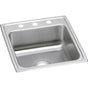 Elkay - 18 Gauge Stainless Steel 19.5'' x 22'' x 7.625'' Single Bowl Drop-in Kitchen Sink - Lustrous Satin